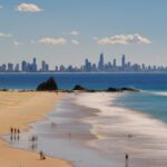 Currumbin Beach and the Gold Coast skyline from the Elephant Rock Lookout.