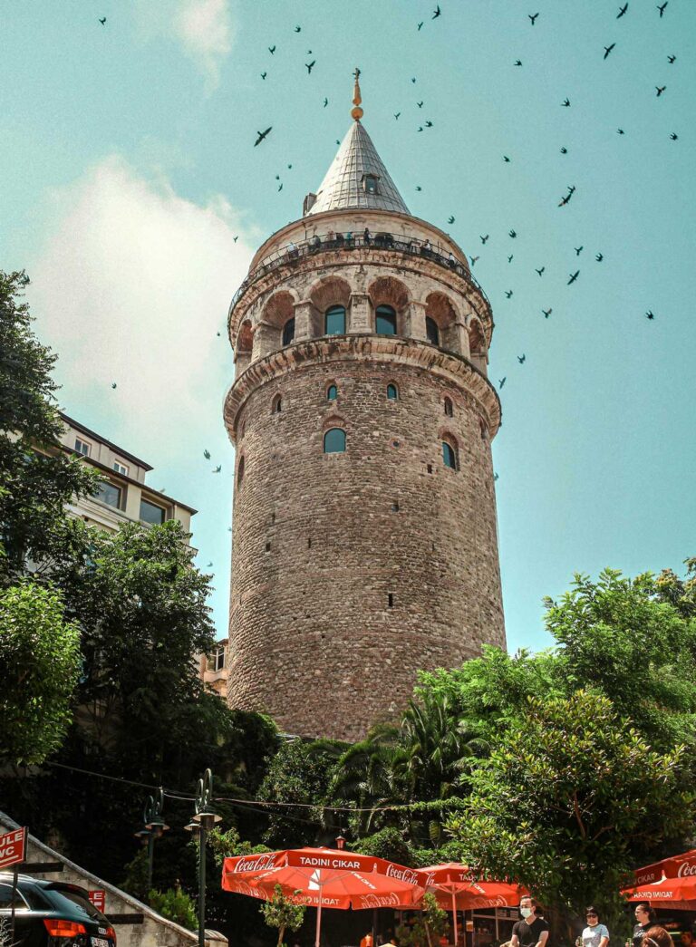 The Galata Tower in Istanbul, Turkey.