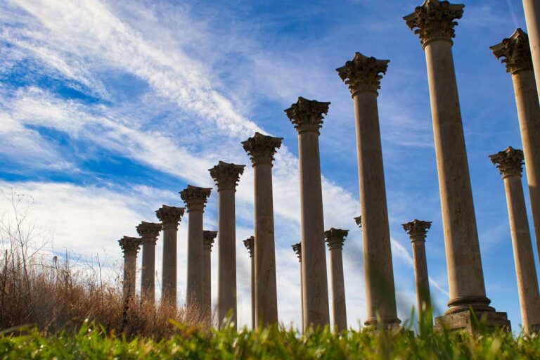 The National Capital Columns in the National Arboretum, Washington DC.