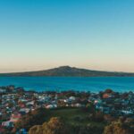 Rangitoto Island as seen from Mt Victoria in Auckland.