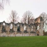 The ruins of St Mary's Abbey in York Museum Gardens.