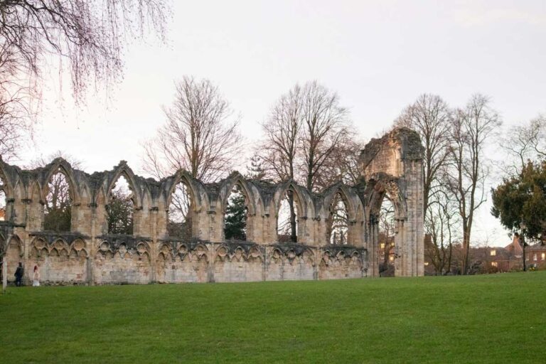 The ruins of St Mary's Abbey in York Museum Gardens.