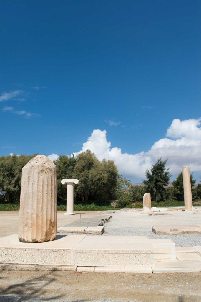The Temple of Dionysus at the Yria Archaeological Site on Naxos, Greece.