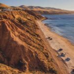 4WD vehicles on Sellicks Beach near Adelaide on South Australia's Fleurieu Peninsula.
