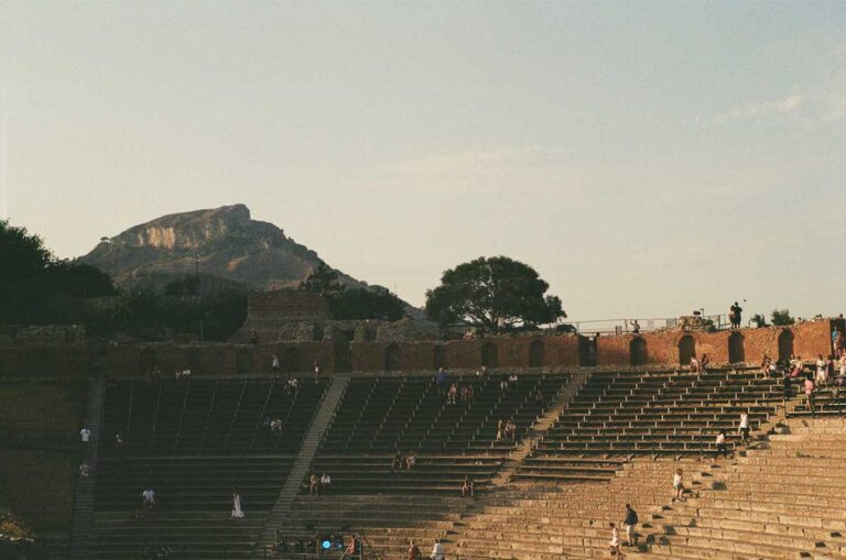 The Ancient Theatre of Taormina in Sicily, Italy.