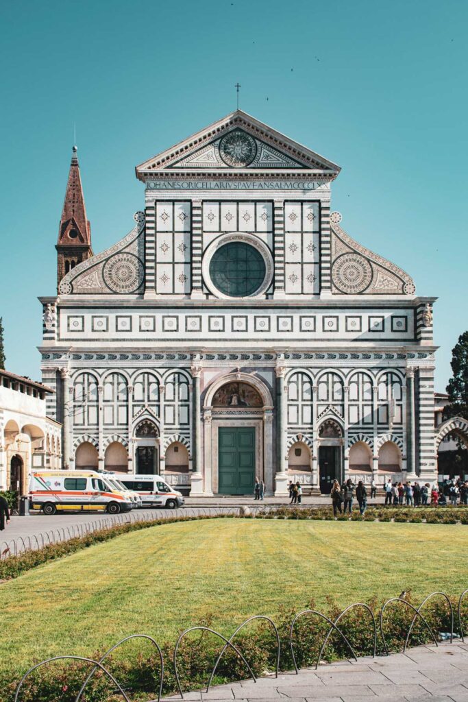 The Basilica of Santa Maria Novella in Florence, Italy.