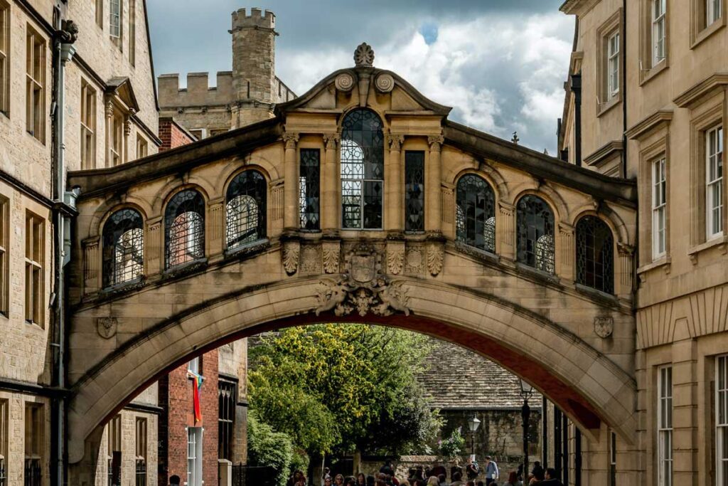 The Bridge of Sighs in Oxford, South-East England.