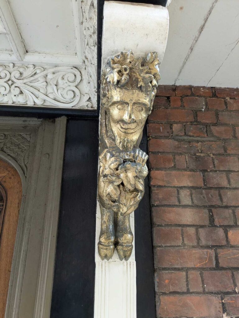 The faun next to the Narnia Door in Oxford that supposedly inspired Mr Tumnus in CS Lewis' Narnia books.