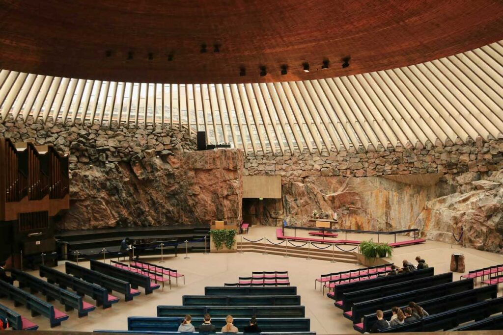 Temppeliaukio Church in Helsinki, Finland.