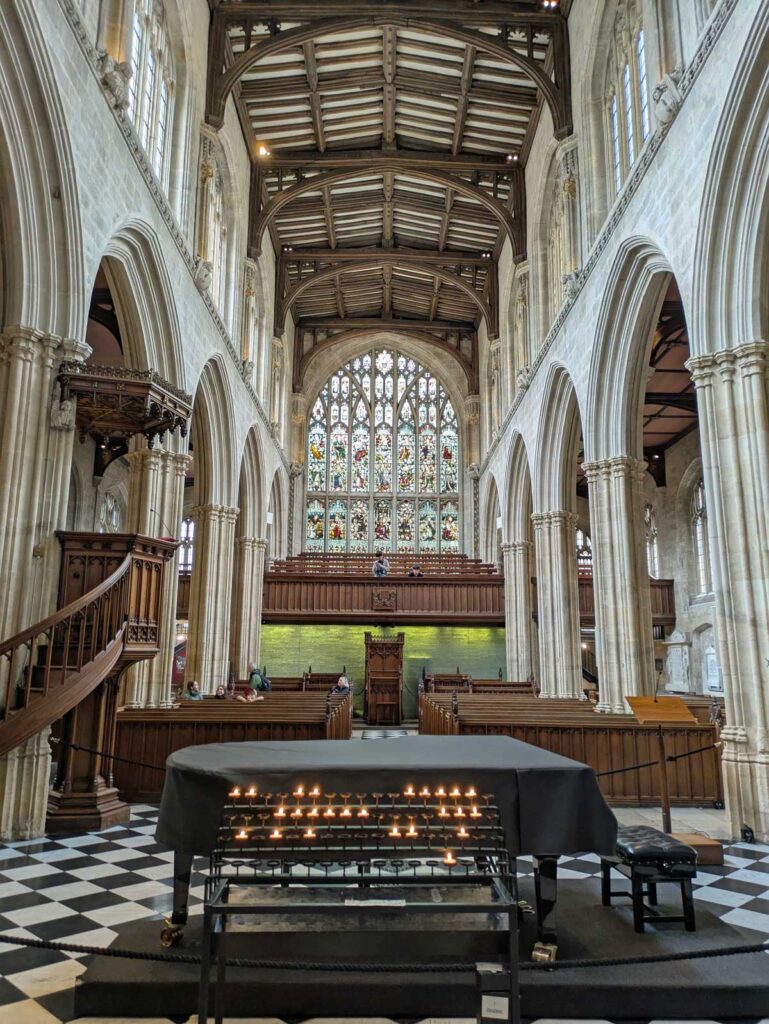 Inside the University Church of St Mary the Virgin, Oxford.