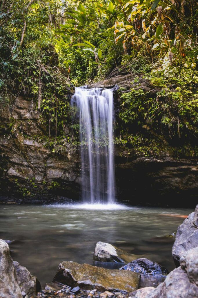 A waterfall in El Yunque rainforest, Puerto Rico.
