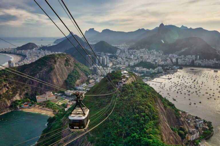 The Sugarloaf Mountain cable car in Rio De Janeiro, Brazil.