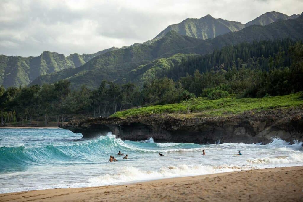 Beach in northern Oahu, Hawaii.