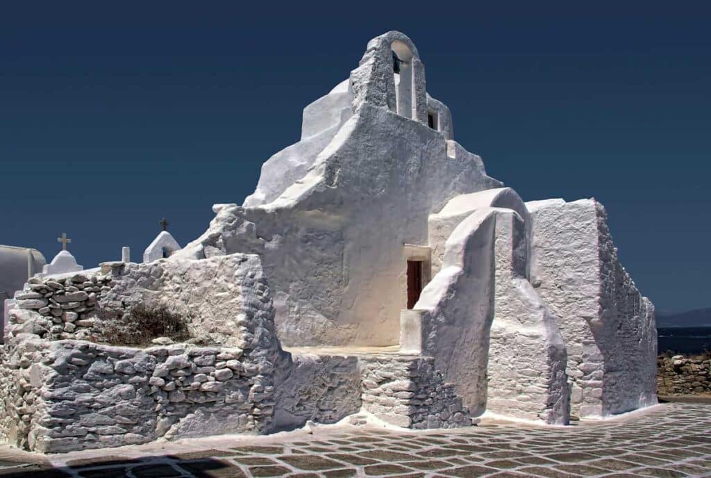 Panagia Paraportiani in Mykonos Town, Greece.