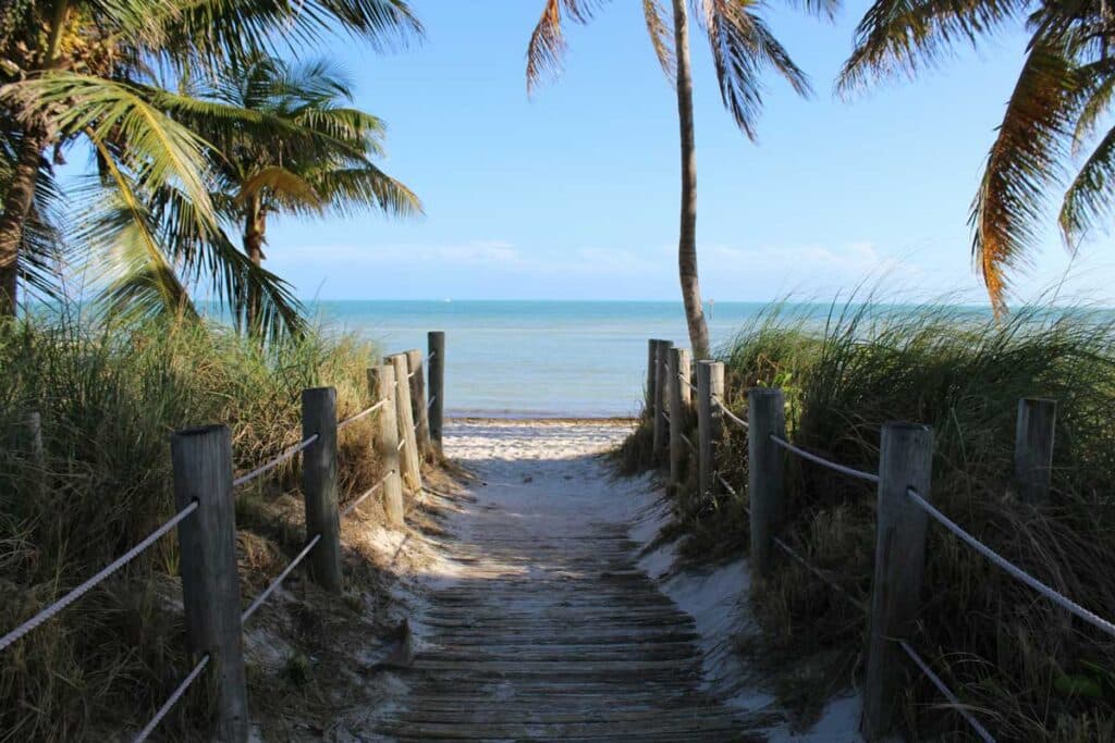 Smathers Beach in Key West, Florida.