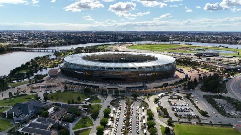 The Optus Stadium in Perth, Western Australia.