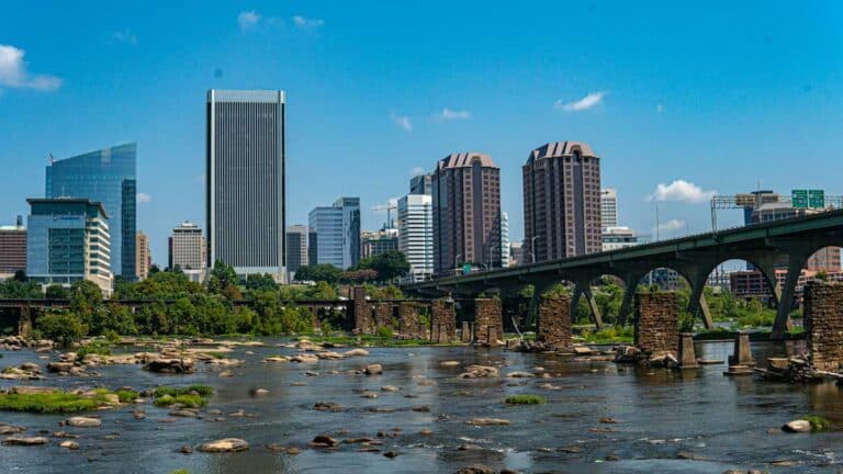 Richmond, Virginia, from the James River.